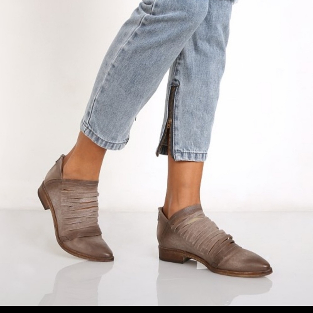 Free People Lost Valley Booties Gray Two-Tone Slit
